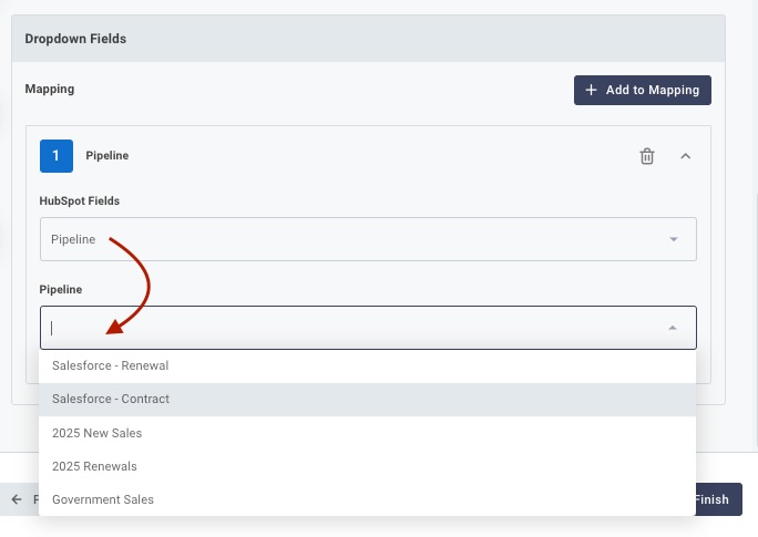 CRM drop down field