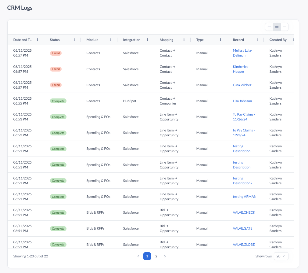 CRM records
