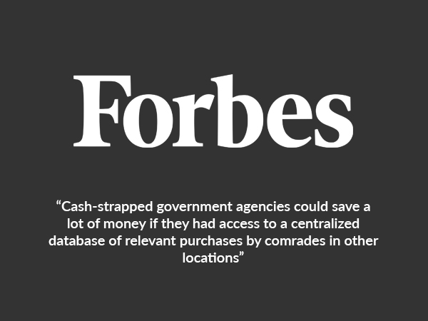 Forbes - Cash-strapped government agencies could save a lot of money if they had access to a centralized database of relevant purchases by comrades in other locations