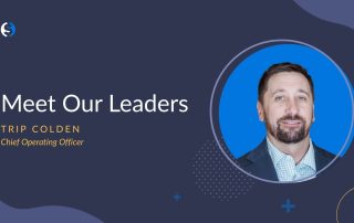 a photo of Trip Colden, COO at GovSpend, on a blue background with the text Meet Our Leaders: Trip Colden, Chief Operating Officer written on the image.